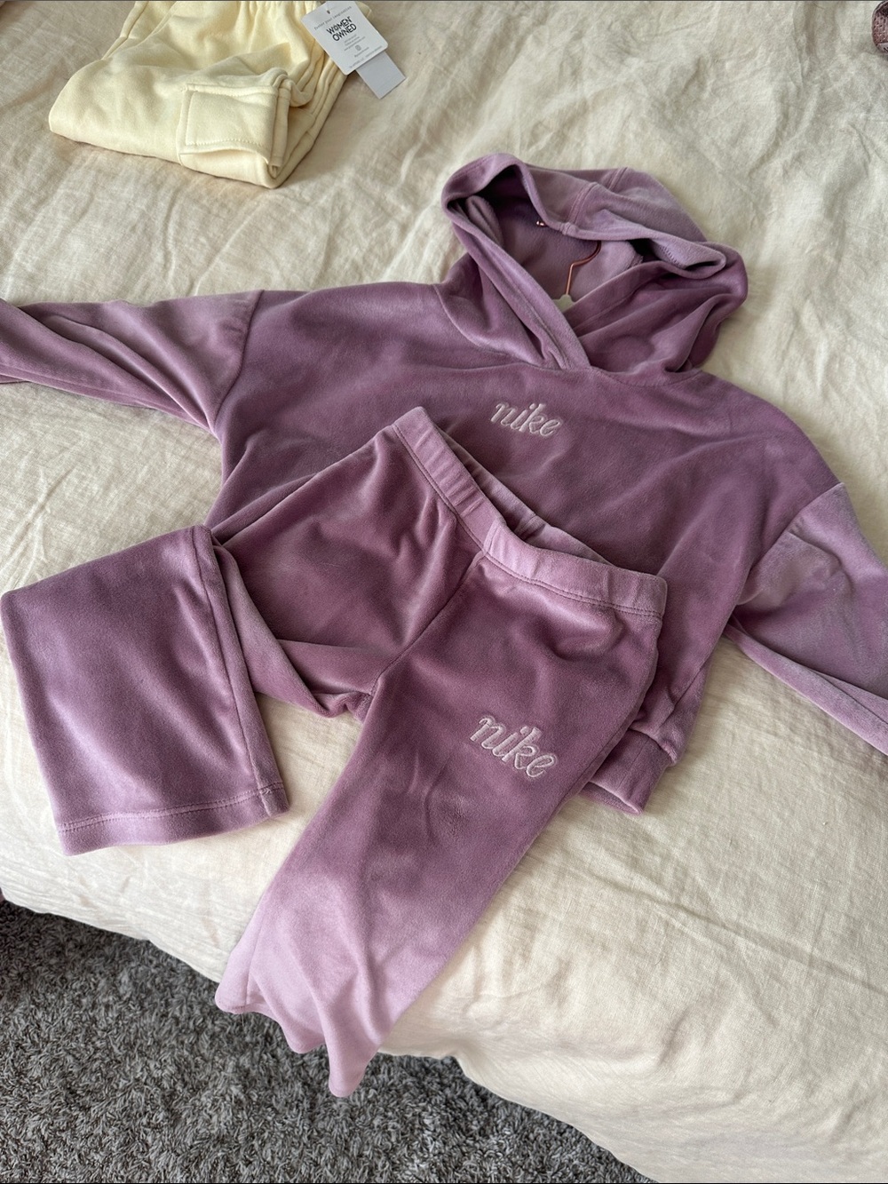 Nike 3T Lavender Crop Hoodie & Jogger Lounge Set